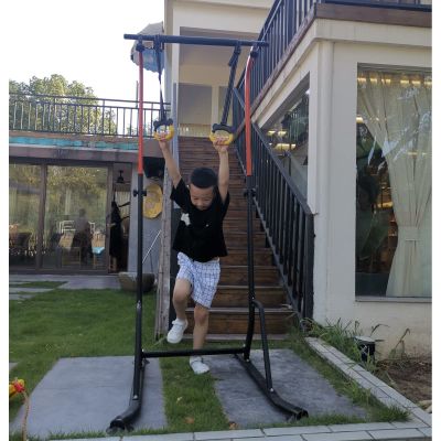 LXLZYXSF Free Standing Pull Up Bar Stand Horizontal Bars, Children Height Adjustable Strength Training Workout Equipment, Power Tower Workout Station (Color : B, Size : 75cm Wide)