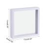 MECCANIXITY Floating Frame Display Holder Stand 3D Jewelry Display Box 4.33 x 4.33 x 0.79 inch White for Ring Necklace Bracelet Earring Pack of 6 view 2