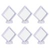 MECCANIXITY Floating Frame Display Holder Stand 3D Jewelry Display Box with Base 3.54 x 3.54 x 0.79 inch White Pack of 6 view 1
