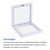 MECCANIXITY Floating Frame Display Holder Stand 3D Jewelry Display Box with Base 3.54 x 3.54 x 0.79 inch White Pack of 6 view 4