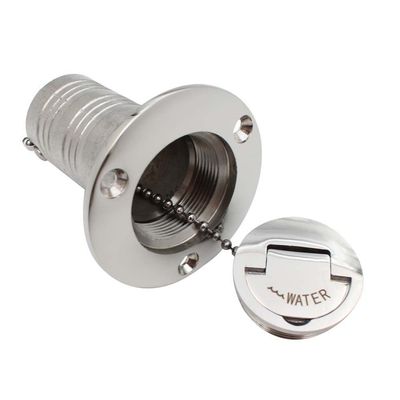 2''(50mm) MARINE Boat Gas/Fuel/Water/Waste/Diesel Deck Fill/Filler with Keyless Cap, Polished 316 Stainless Steel Hardware for Boat Yacht Caravan (WATER, 2'')