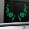 Green Rose Roses Pair (Left and Right) Vinyl Decal Car Truck Bumper Window Stickers view 1