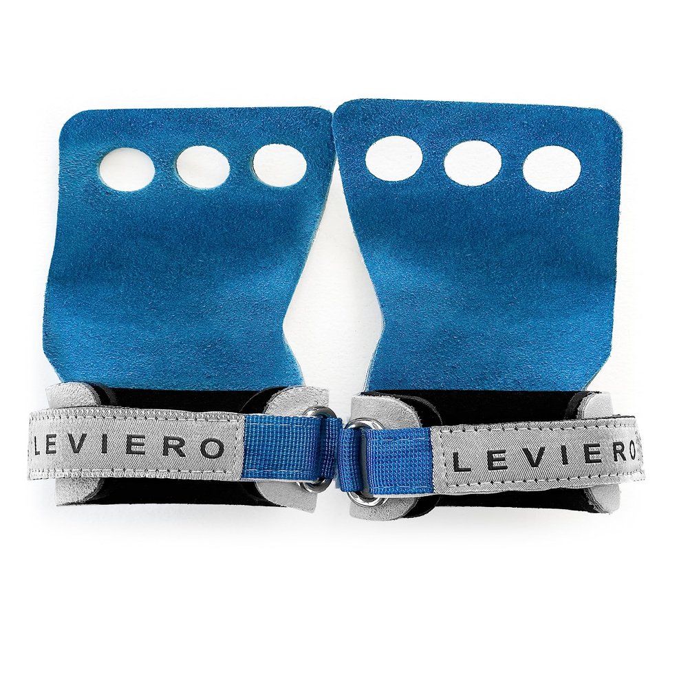 LEVIERO Woddies Gymnastics Grips for Crossfit, Pull-Ups, Weightlifting - Soft Leather, Comfort Fit, Durable WOD Grips for Adults XS Aqua