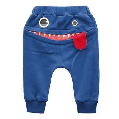 Pants Baby Girls Harem Pants Kids Boys Tongue Trousers Cartoon Children Boys Pants Easter Outfit 2t Boy (Blue, 80)