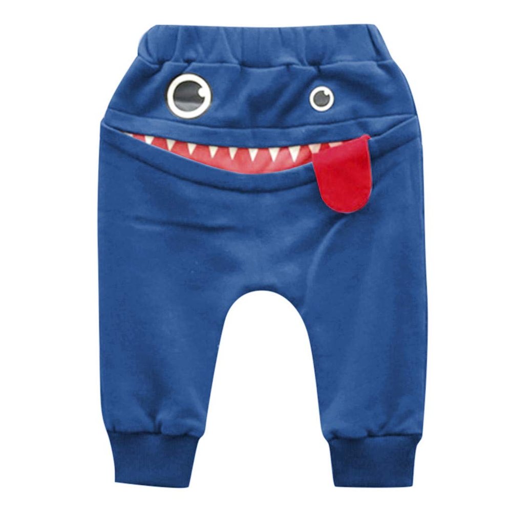 Pants Baby Girls Harem Pants Kids Boys Tongue Trousers Cartoon Children Boys Pants Easter Outfit 2t Boy (Blue, 80)