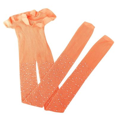 Flash Girls Silk Mesh Pantyhose Tights Kids Fishnet Stocking Stockings Girls Pants Girls Sweatsuits (Orange, One Size)