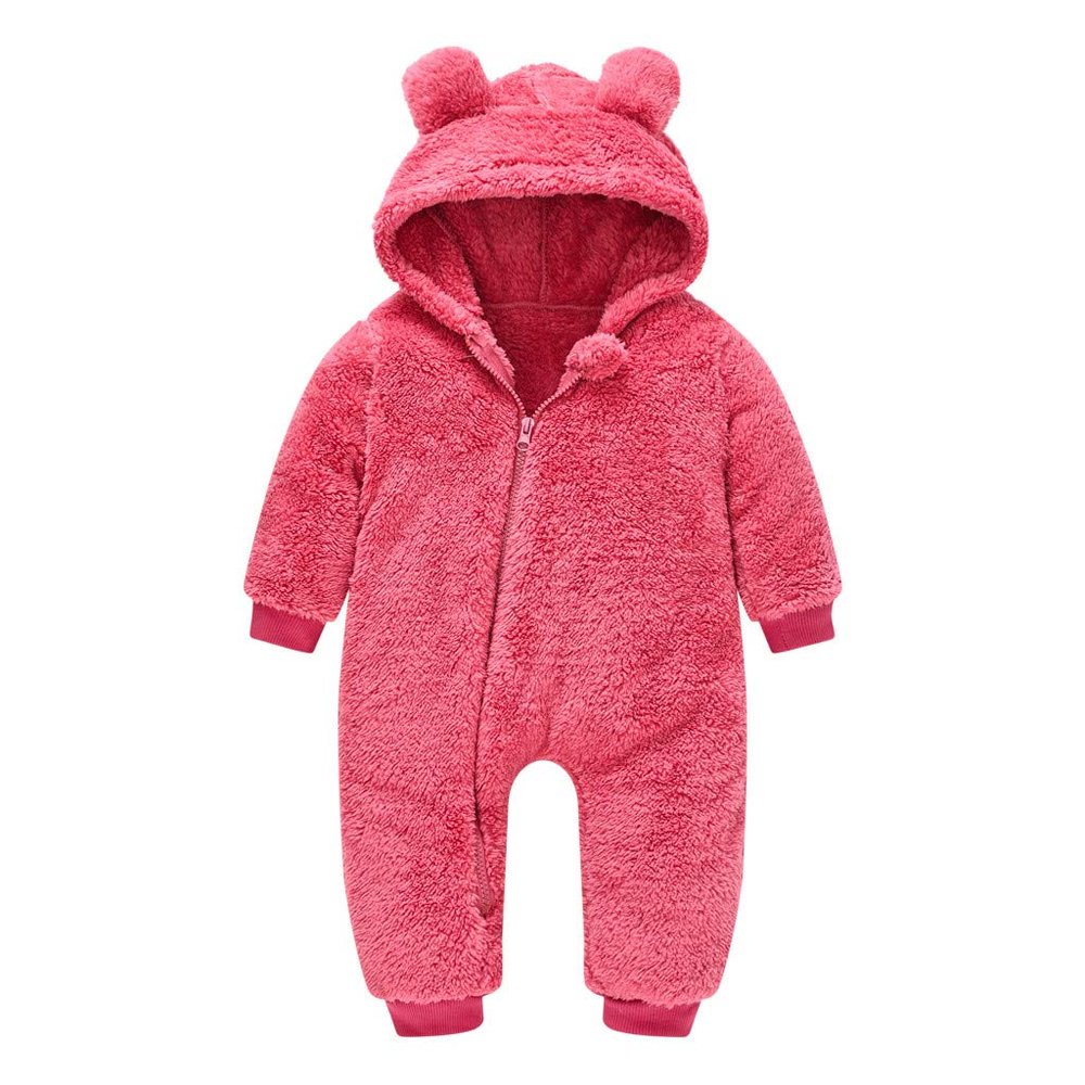 Coat Girls Bear Snowsuit Warm Hooded Baby Jumpsuit Thick Boys Infant Girls Coat&jacket Womens Snow (Red, 0-6 Months)