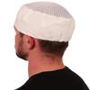 Chef's Beanie Elastic Back - White Airflow Mesh with Sweatband - USA Made Chef's Caps - Made in the USA! 100% Cotton! view 2
