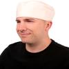 Chef's Beanie White Elastic Back - USA Made Chef's Caps - Made in The USA! 100% Cotton! view 1
