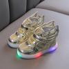 Light Children Baby Girls Sport Luminous Shoes Bling Kids Sneakers Led Baby Shoes Toddlers Shoes Boys (Gold, 2-2.5Years) view 2
