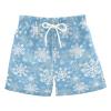 Aflyko Christmas Board Shorts Blue White Cute Xmas Snowflake Swim Trunk Bathing Suit New Year Boys Girls Beach Swimwear Quick Dry Swimming Shorts All Day Shorts Gym Shorts M view 1