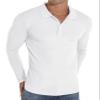 Askdeer Men's Polo Shirts Long Sleeve Slim Fit Casual Shirts Classic Stretch Polo T Shirt Golf Shirts White view 1