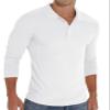 Askdeer Men's Polo Shirts Long Sleeve Slim Fit Casual Shirts Classic Stretch Polo T Shirt Golf Shirts White view 3