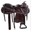 Daarkgreen Leather Western Barrel Racing Horse Saddle and Tack Set Headstall Breast Collar and Reins Size 12-18 Inches view 1