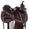 Daarkgreen Leather Western Barrel Racing Horse Saddle and Tack Set Headstall Breast Collar and Reins Size 12-18 Inches view 2
