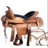 Daarkgreen Leather Western Barrel Racing Horse Saddle and Tack Set Headstall Breast Collar and Reins Size 12-18 Inches view 2