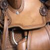 Daarkgreen Leather Western Barrel Racing Horse Saddle and Tack Set Headstall Breast Collar and Reins Size 12-18 Inches view 4