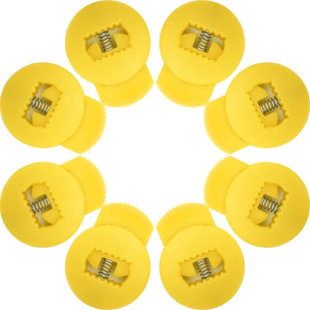 AliBall Glove Locks, Lace Locks for Baseball Glove 8 Pack, Never Need Thying Knots Again, Strong Elasticity, Made Plastic and Springs, Fits All Gloves, Baseball Glove Accessories (Yellow)