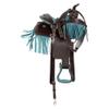 Daarkgreen Leather Western Barrel Racing Horse Saddle and Tack Set Headstall Breast Collar and Reins Size 12-18 Inches view 1
