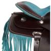 Daarkgreen Leather Western Barrel Racing Horse Saddle and Tack Set Headstall Breast Collar and Reins Size 12-18 Inches view 3