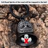 Motorcycle Viking Bell - Motorcycle Angel Bell for Men and Women, Motorcycle Accessories (Black Silver) view 2