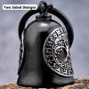 Motorcycle Viking Bell - Motorcycle Angel Bell for Men and Women, Motorcycle Accessories (Black Silver) view 3