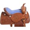 Daarkgreen Leather Western Barrel Racing Horse Saddle and Tack Set Headstall Breast Collar and Reins Size 12-18 Inches view 3