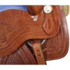 Daarkgreen Leather Western Barrel Racing Horse Saddle and Tack Set Headstall Breast Collar and Reins Size 12-18 Inches view 4