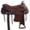 Daarkgreen Leather Western Barrel Racing Horse Saddle and Tack Set Headstall Breast Collar and Reins Size 12-18 Inches view 2