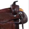 Daarkgreen Leather Western Barrel Racing Horse Saddle and Tack Set Headstall Breast Collar and Reins Size 12-18 Inches view 4