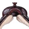 Daarkgreen Leather Western Barrel Racing Horse Saddle and Tack Set Headstall Breast Collar and Reins Size 12-18 Inches view 3