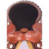 Daarkgreen Leather Western Barrel Racing Horse Saddle and Tack Set Headstall Breast Collar and Reins Size 12-18 Inches view 2