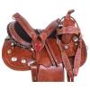Daarkgreen Leather Western Barrel Racing Horse Saddle and Tack Set Headstall Breast Collar and Reins Size 12-18 Inches view 3