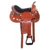 Daarkgreen Leather Western Barrel Racing Horse Saddle and Tack Set Headstall Breast Collar and Reins Size 12-18 Inches view 4