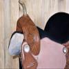 Daarkgreen Leather Western Barrel Racing Horse Saddle and Tack Set Headstall Breast Collar and Reins Size 12-18 Inches view 3