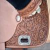 Daarkgreen Leather Western Barrel Racing Horse Saddle and Tack Set Headstall Breast Collar and Reins Size 12-18 Inches view 4