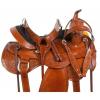 Daarkgreen Leather Western Barrel Racing Horse Saddle and Tack Set Headstall Breast Collar and Reins Size 12-18 Inches view 1