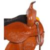 Daarkgreen Leather Western Barrel Racing Horse Saddle and Tack Set Headstall Breast Collar and Reins Size 12-18 Inches view 3
