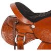 Daarkgreen Leather Western Barrel Racing Horse Saddle and Tack Set Headstall Breast Collar and Reins Size 12-18 Inches view 4