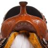 Daarkgreen Leather Western Barrel Racing Horse Saddle and Tack Set Headstall Breast Collar and Reins Size 12-18 Inches view 4