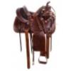 Daarkgreen Leather Western Barrel Racing Horse Saddle and Tack Set Headstall Breast Collar and Reins Size 12-18 Inches view 1