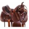 Daarkgreen Leather Western Barrel Racing Horse Saddle and Tack Set Headstall Breast Collar and Reins Size 12-18 Inches view 2