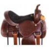 Daarkgreen Leather Western Barrel Racing Horse Saddle and Tack Set Headstall Breast Collar and Reins Size 12-18 Inches view 3