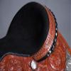 Daarkgreen Leather Western Barrel Racing Horse Saddle and Tack Set Headstall Breast Collar and Reins Size 12-18 Inches view 4