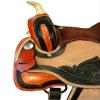 Daarkgreen Leather Western Barrel Racing Horse Saddle and Tack Set Headstall Breast Collar and Reins Size 12-18 Inches view 3