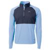 Cutter & Buck Men's Navy/Powder Blue Los Angeles Chargers Adapt Eco Knit Hybrid Recycled Quarter-Zip Raglan Jacket view 1