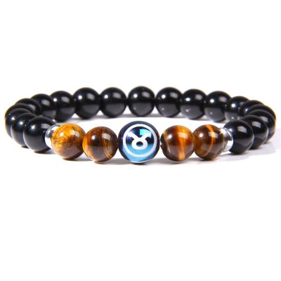 12 Zodiac Charm Bracelet Constellation Signs Natural Stone Beads Bracelets for Women Men Couple Horoscope Fashion Birthday Gifts,Taurus 4.20-5.20,17cm
