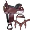 Daarkgreen Leather Western Barrel Racing Horse Saddle and Tack Set Headstall Breast Collar and Reins Size 12-18 Inches view 1