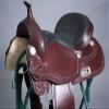 Daarkgreen Leather Western Barrel Racing Horse Saddle and Tack Set Headstall Breast Collar and Reins Size 12-18 Inches view 2