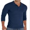 Askdeer Men's Polo Shirts Long Sleeve Slim Fit Casual Shirts Classic Stretch Polo T Shirt Golf Shirts Blue view 3